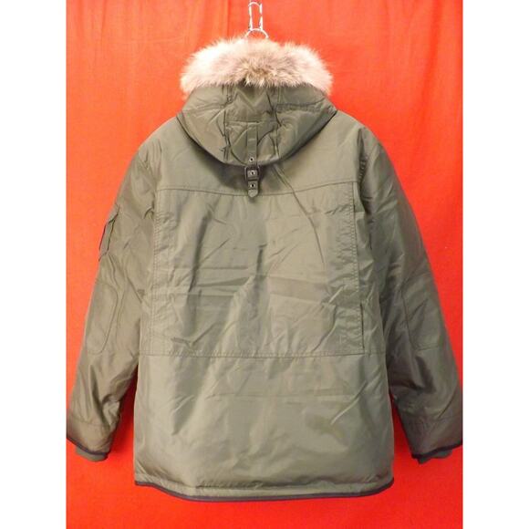 PAJAR CANADA GREEN NYLON COYOTE FUR HOODIE WINTER JAMES GOOSE DOWN JACKET L - Picture 3 of 9